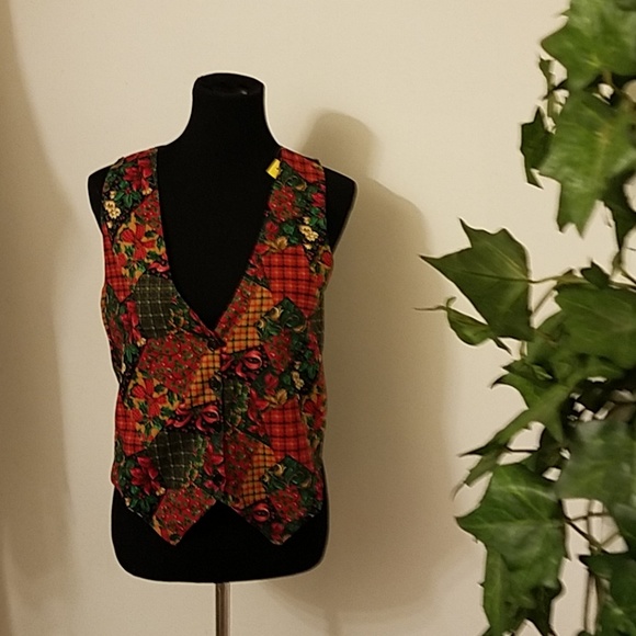 Holiday vest size Medium 3 bitton tie - Picture 1 of 8